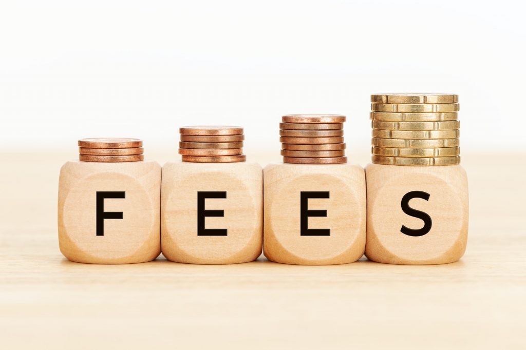 Fees word on Wooden blocks